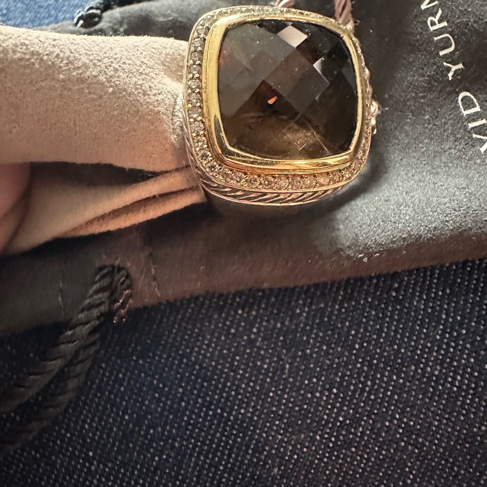 David Yurman Authentic Albion Smoky Qtz., Sterling Silver/18K Gold, Pave Diamond - Picture 3 of 11
